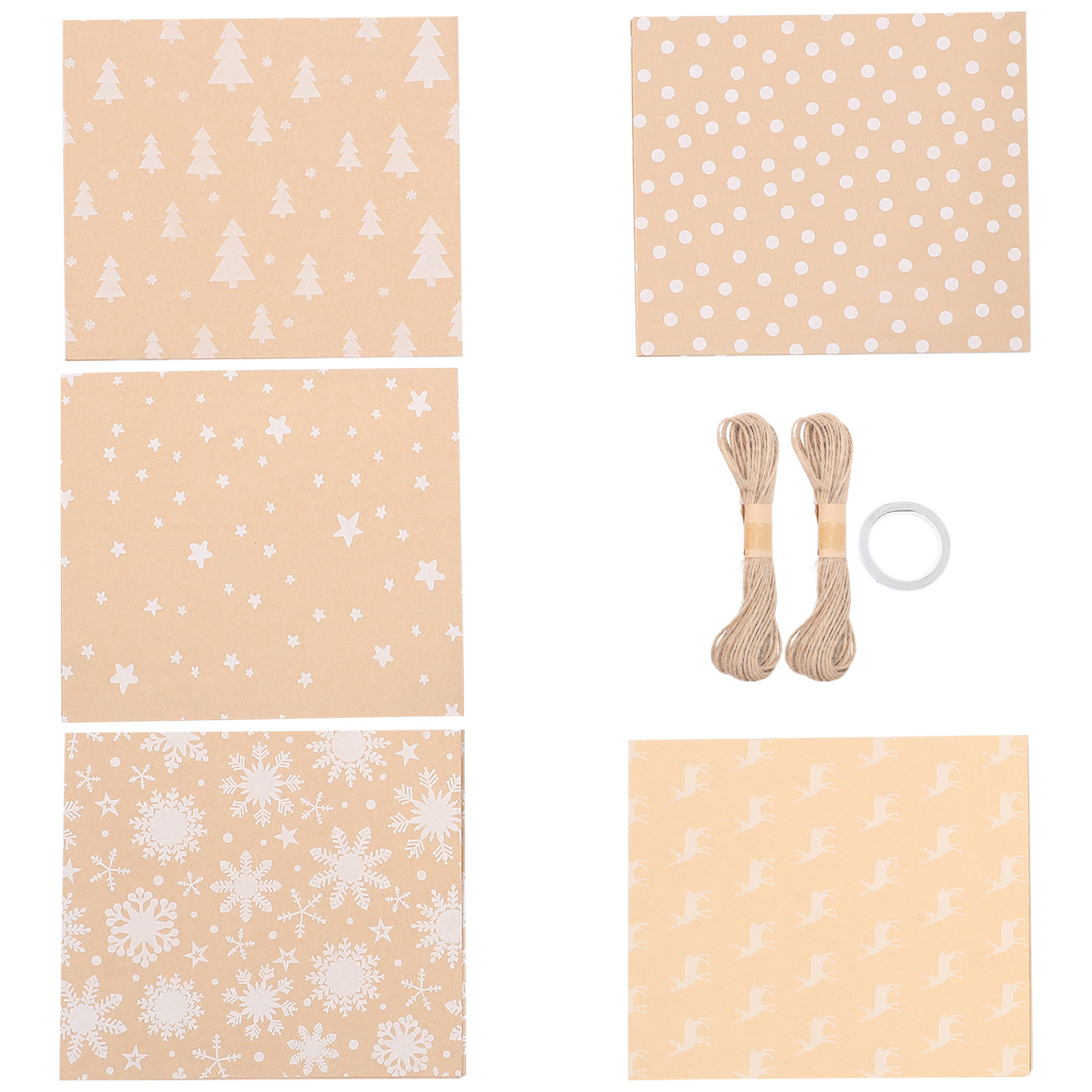 Flower Wrap Kraft - 5Pcs Kertas Pembungkus Natal Gulungan Kertas