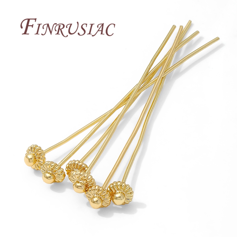Flower Supplies - 10/20 Buah/Lot Pin Berlapis Emas 18K