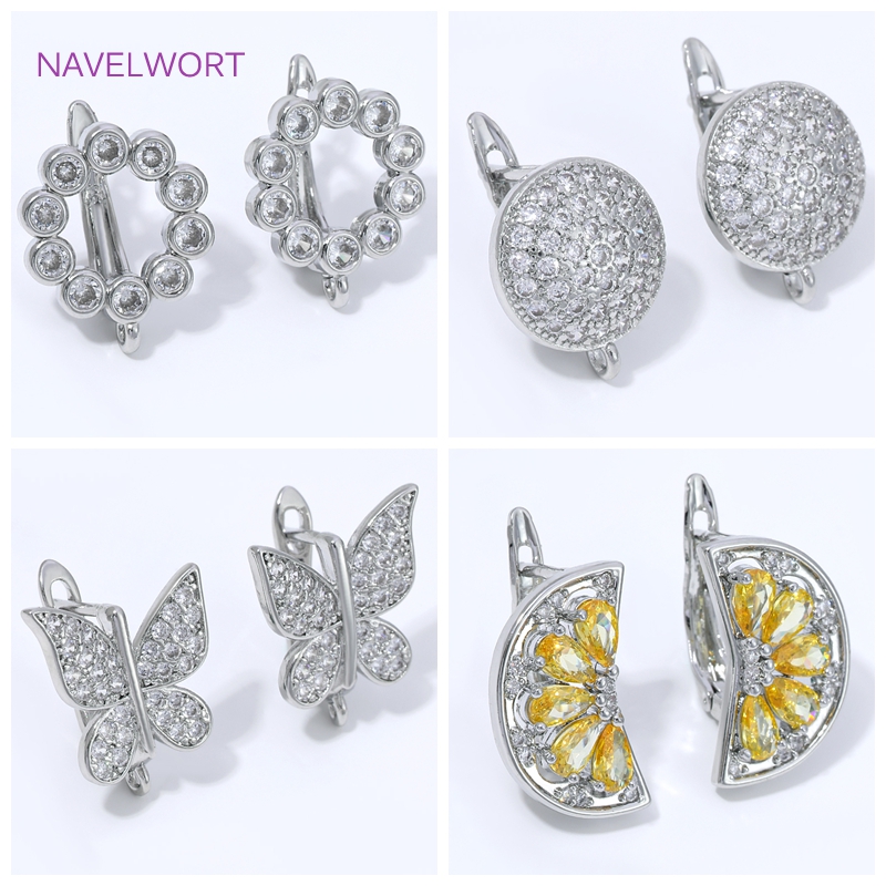 Flower Supplies - Perlengkapan Anting Bentuk Kipas Berlapis Emas