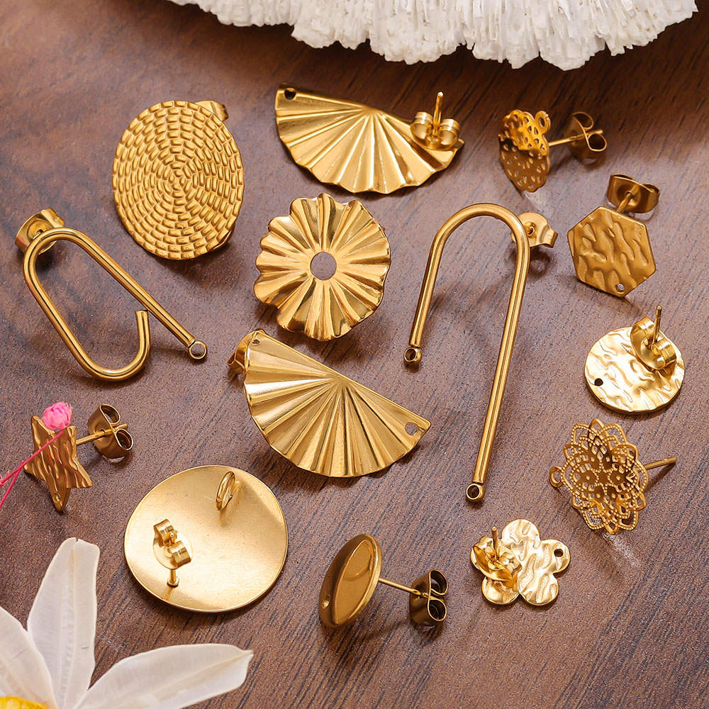Flower Supplies - 10pcs Anting Baja Tahan Karat Lapis