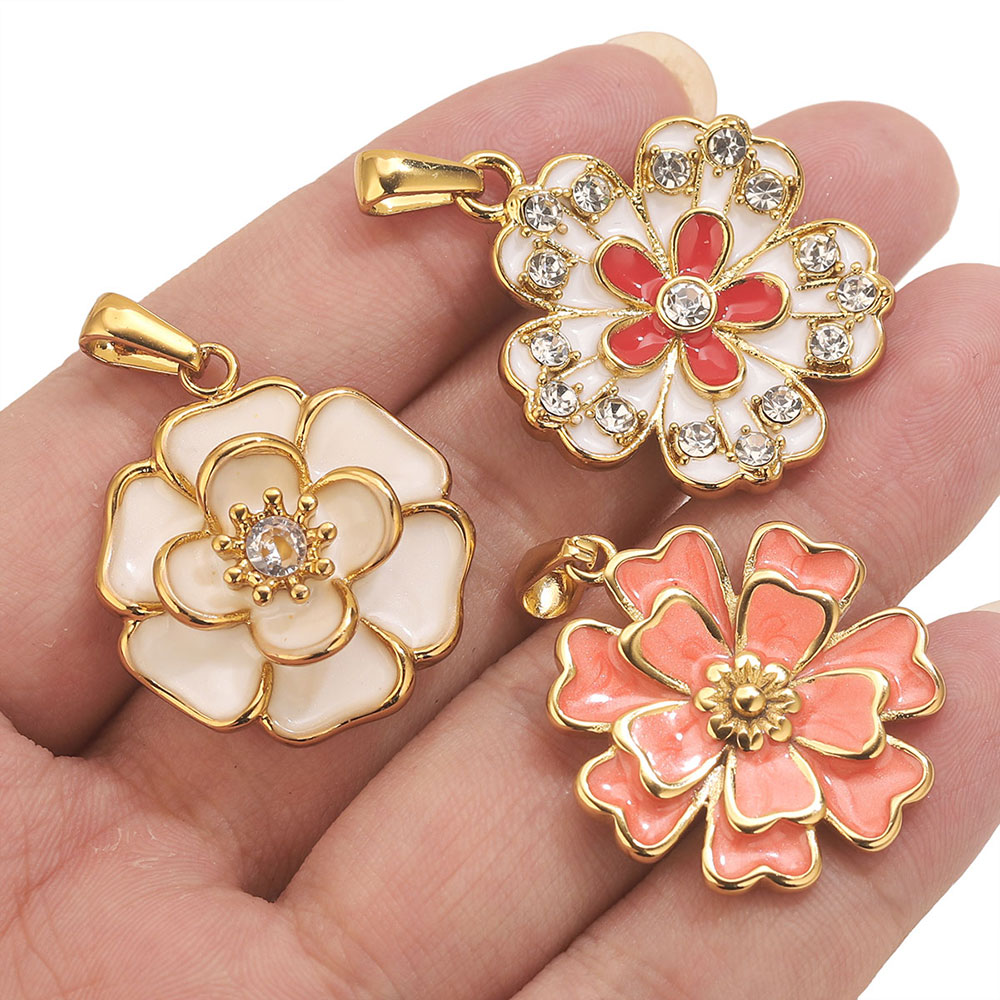 2PCS Liontin Bunga Besar Ename - Flower Supplies ulasan dan harga