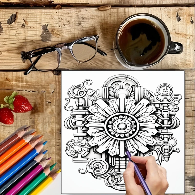 Buku Mewarnai Bunga Steampunk  - Flower Supplies ulasan dan harga