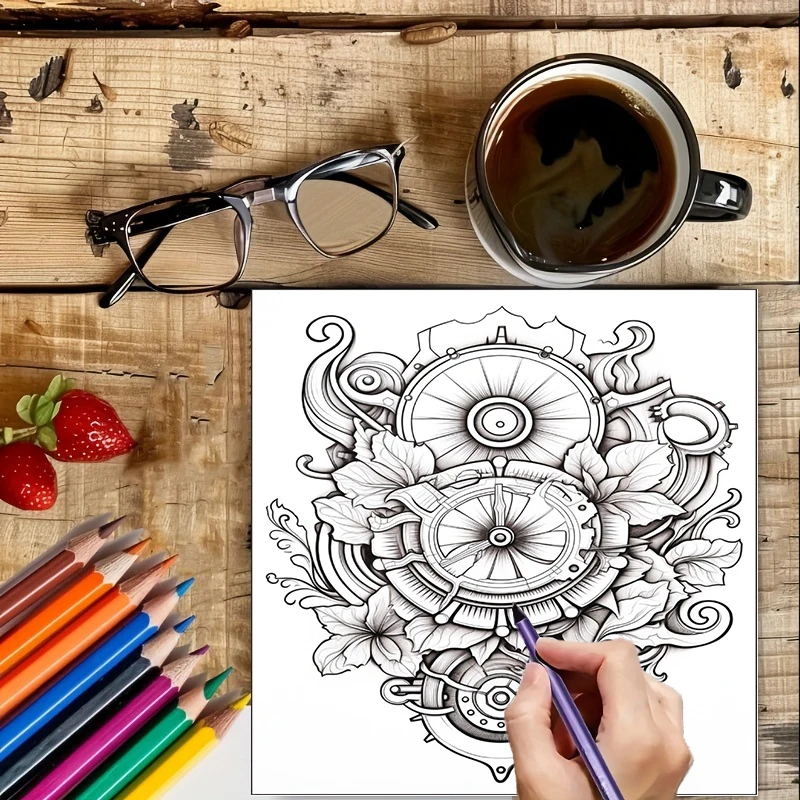 Buku Mewarnai Bunga Steampunk  - Flower Supplies ulasan dan harga