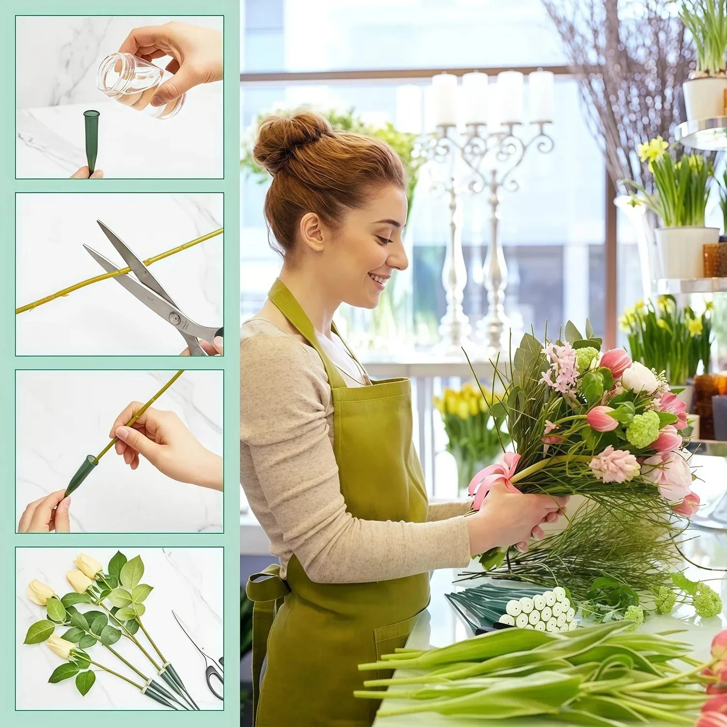 60 buah tabung air bunga berku - Quality Florist Supply ulasan dan harga