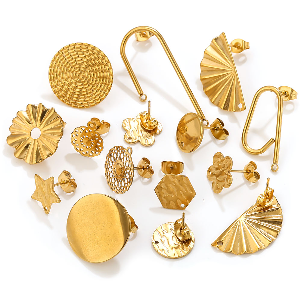 10pcs Anting Baja Tahan Karat  - Flower Supplies ulasan dan harga
