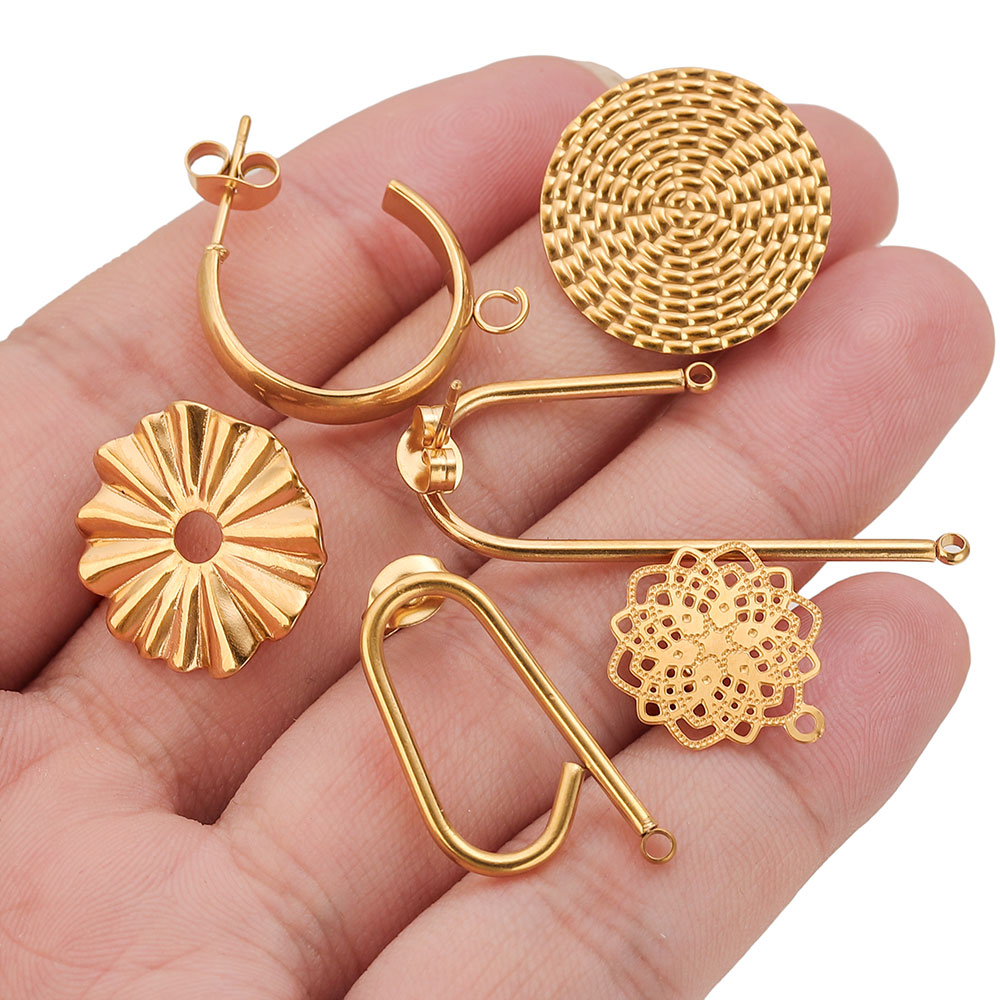10pcs Anting Baja Tahan Karat  - Flower Supplies ulasan dan harga